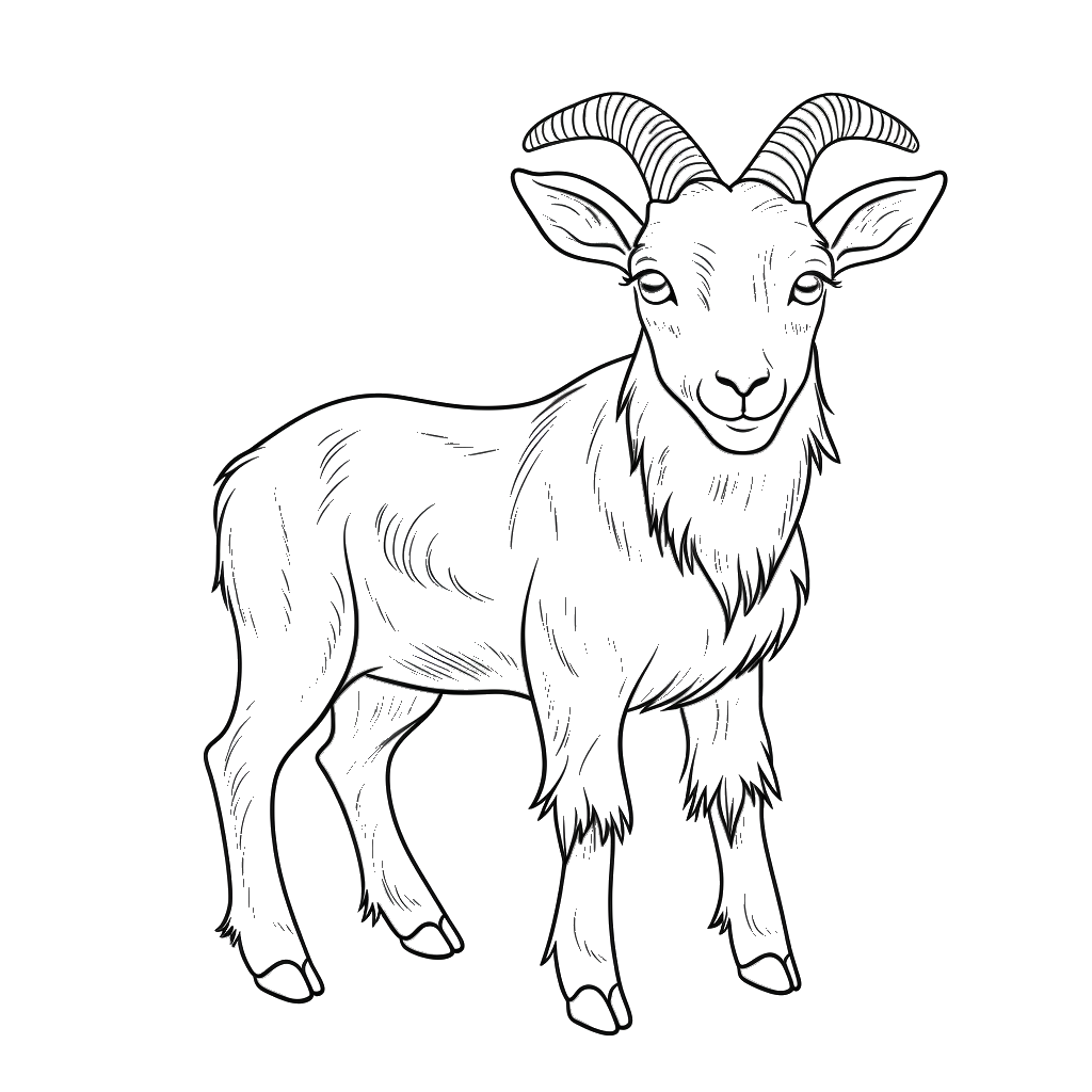 Dibujo de cabra para colorear 10 listo para imprimir gratis