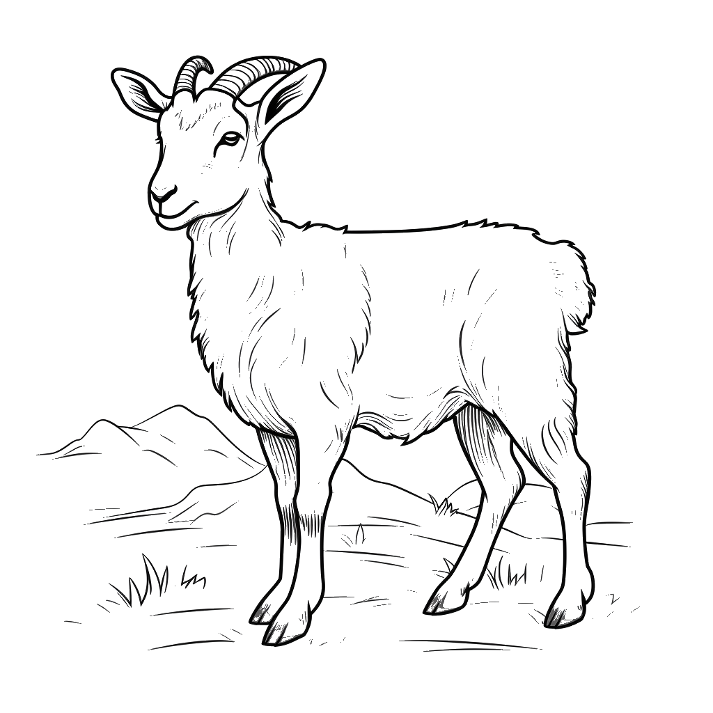 Dibujo de cabra para colorear 12 listo para imprimir gratis