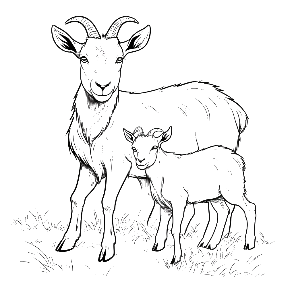 Dibujo de cabra para colorear 2 listo para imprimir gratis