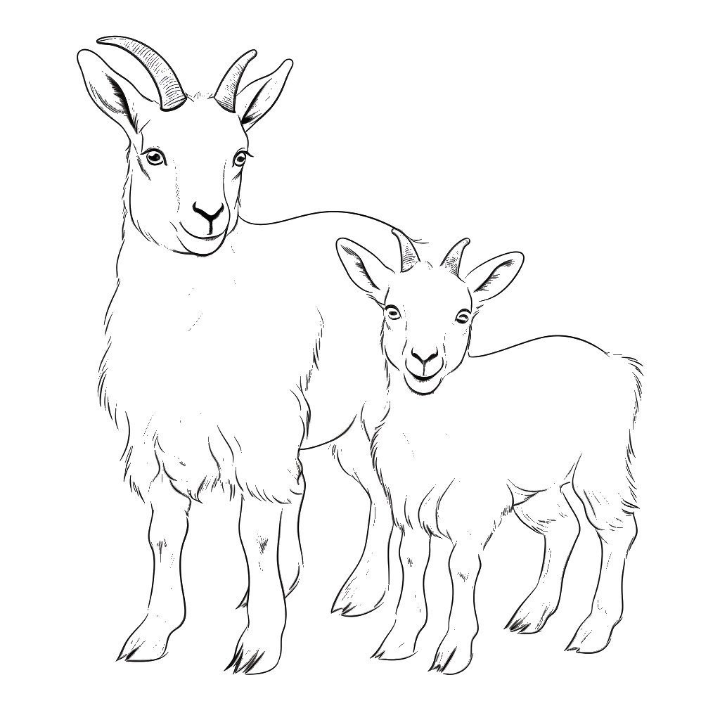 Dibujo de cabra para colorear 3 listo para imprimir gratis