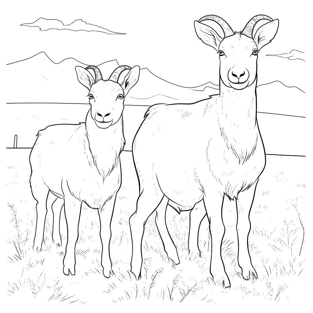 Dibujo de cabra para colorear 4 listo para imprimir gratis