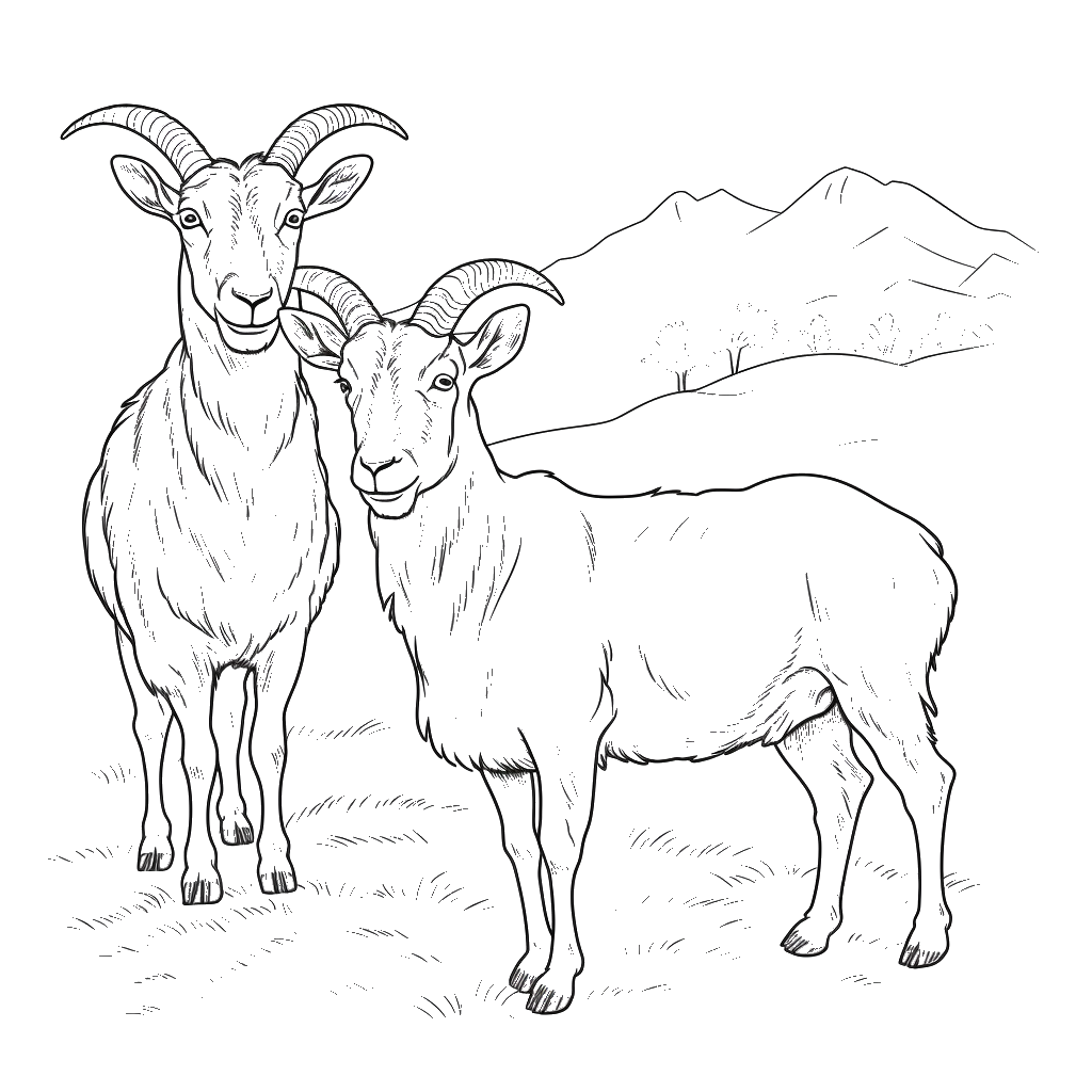 Dibujo de cabra para colorear 5 listo para imprimir gratis