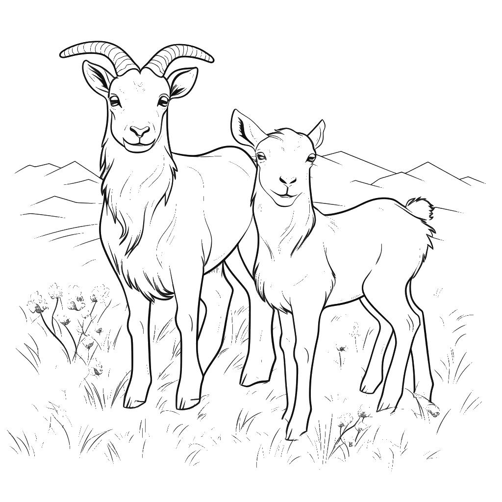 Dibujo de cabra para colorear 7 listo para imprimir gratis