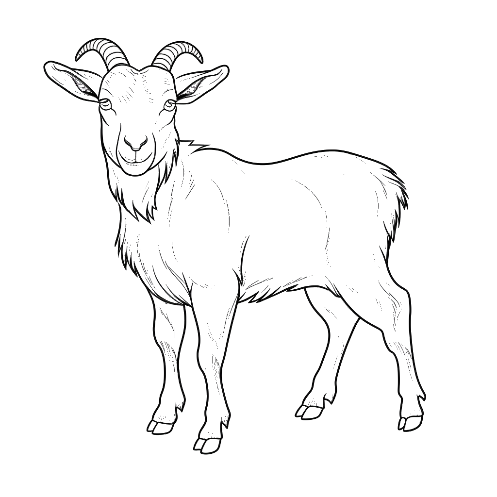 Dibujo de cabra para colorear 9 listo para imprimir gratis