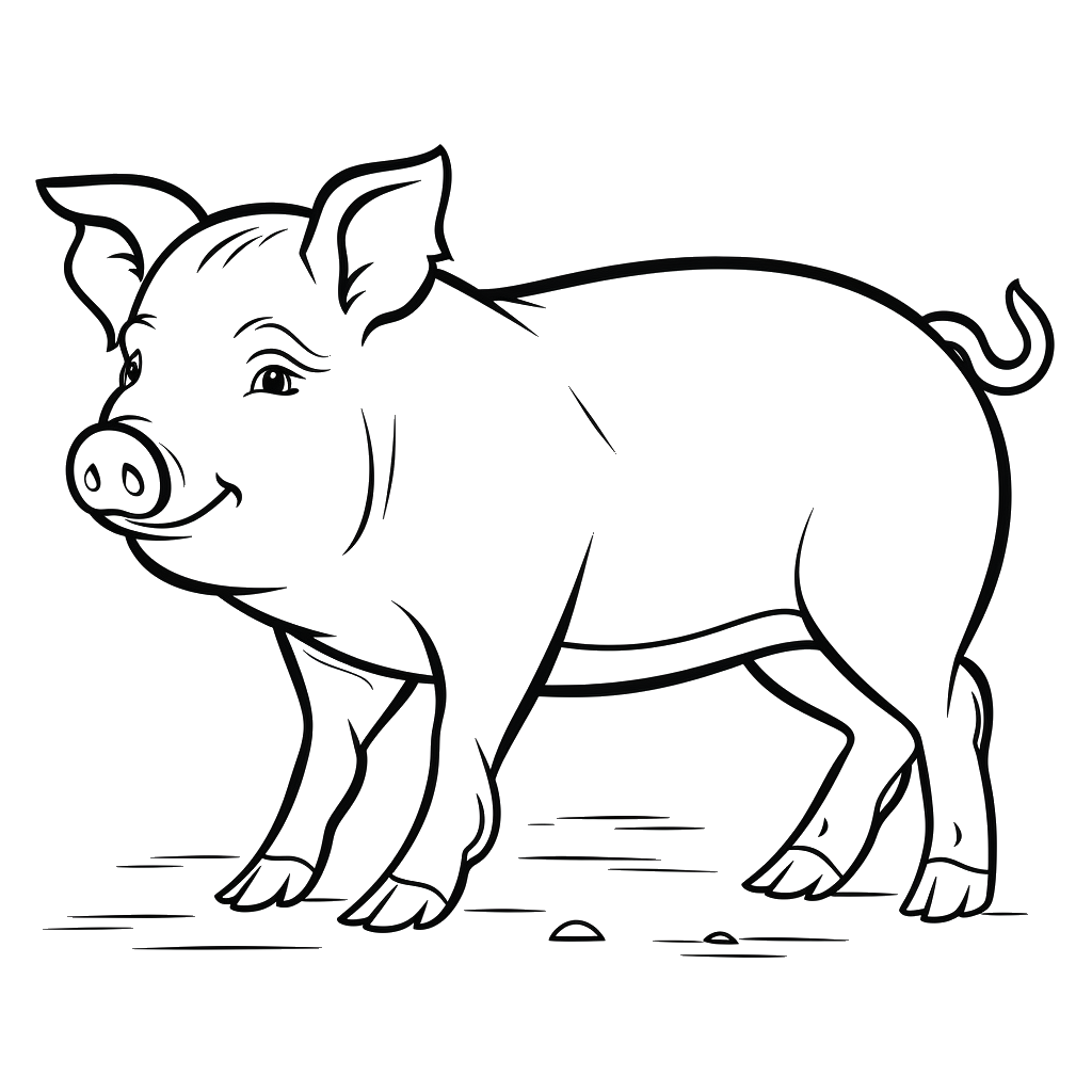 Dibujo de cerdo para colorear 1 listo para imprimir gratis