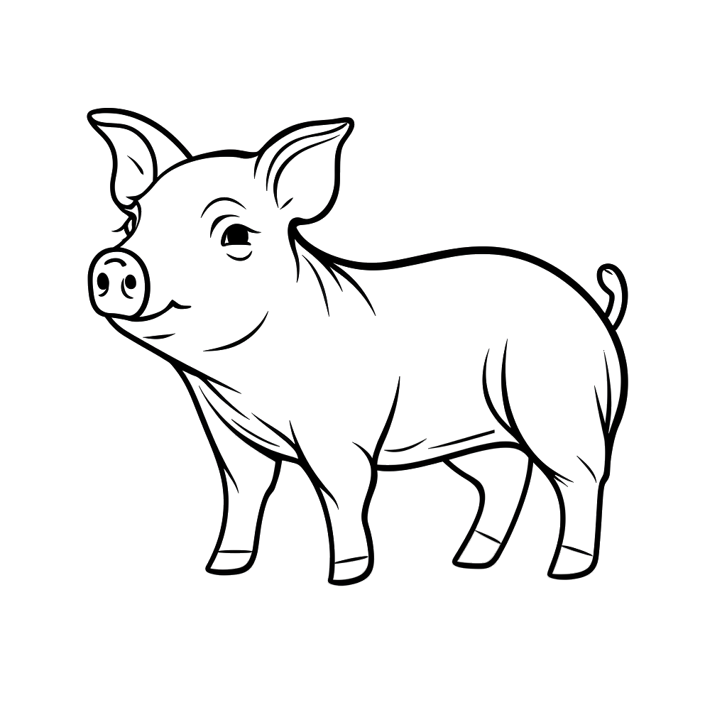 Dibujo de cerdo para colorear 13 listo para imprimir gratis