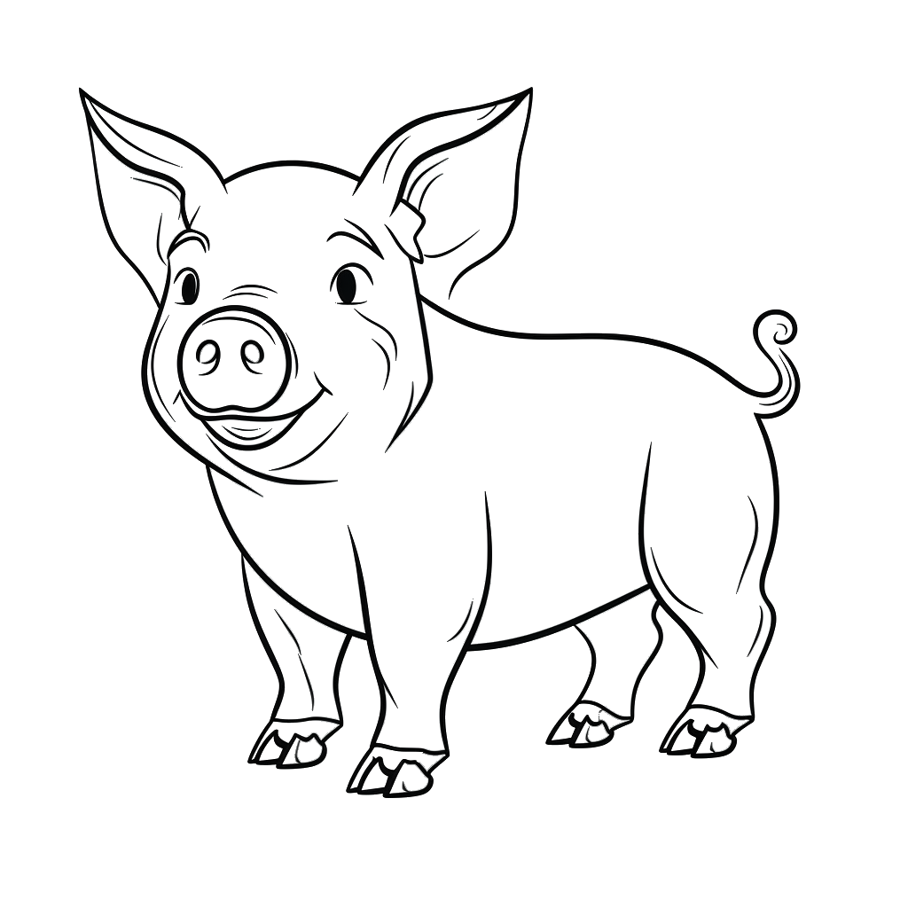Dibujo de cerdo para colorear 14 listo para imprimir gratis