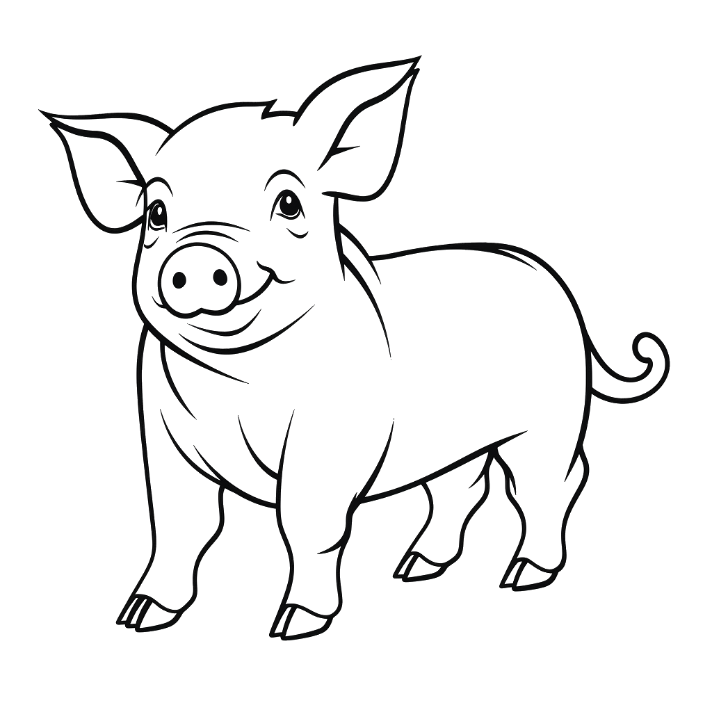 Dibujo de cerdo para colorear 2 listo para imprimir gratis