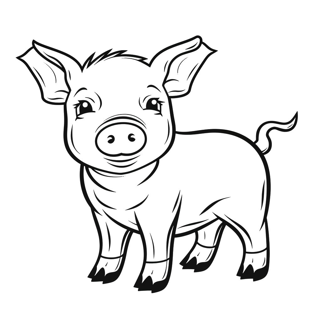 Dibujo de cerdo para colorear 3 listo para imprimir gratis