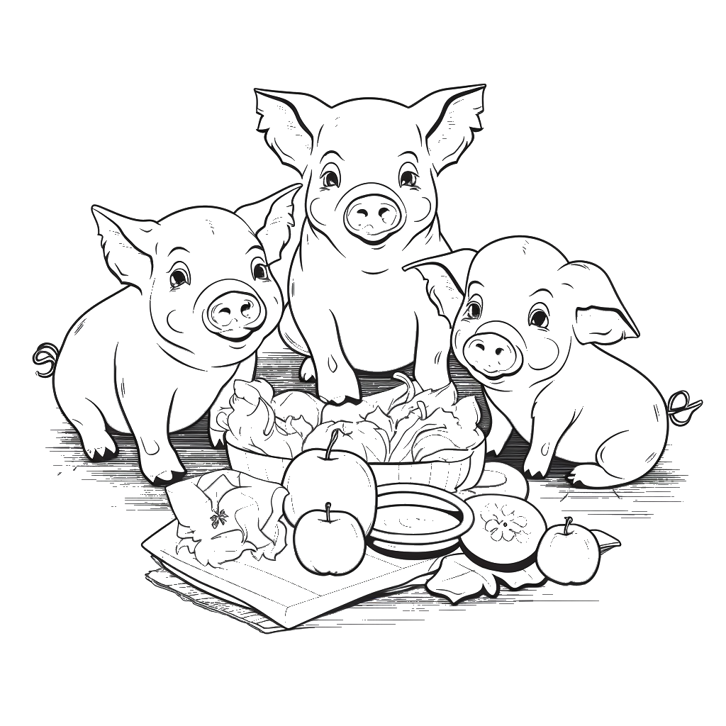 Dibujo de cerdo para colorear 4 listo para imprimir gratis