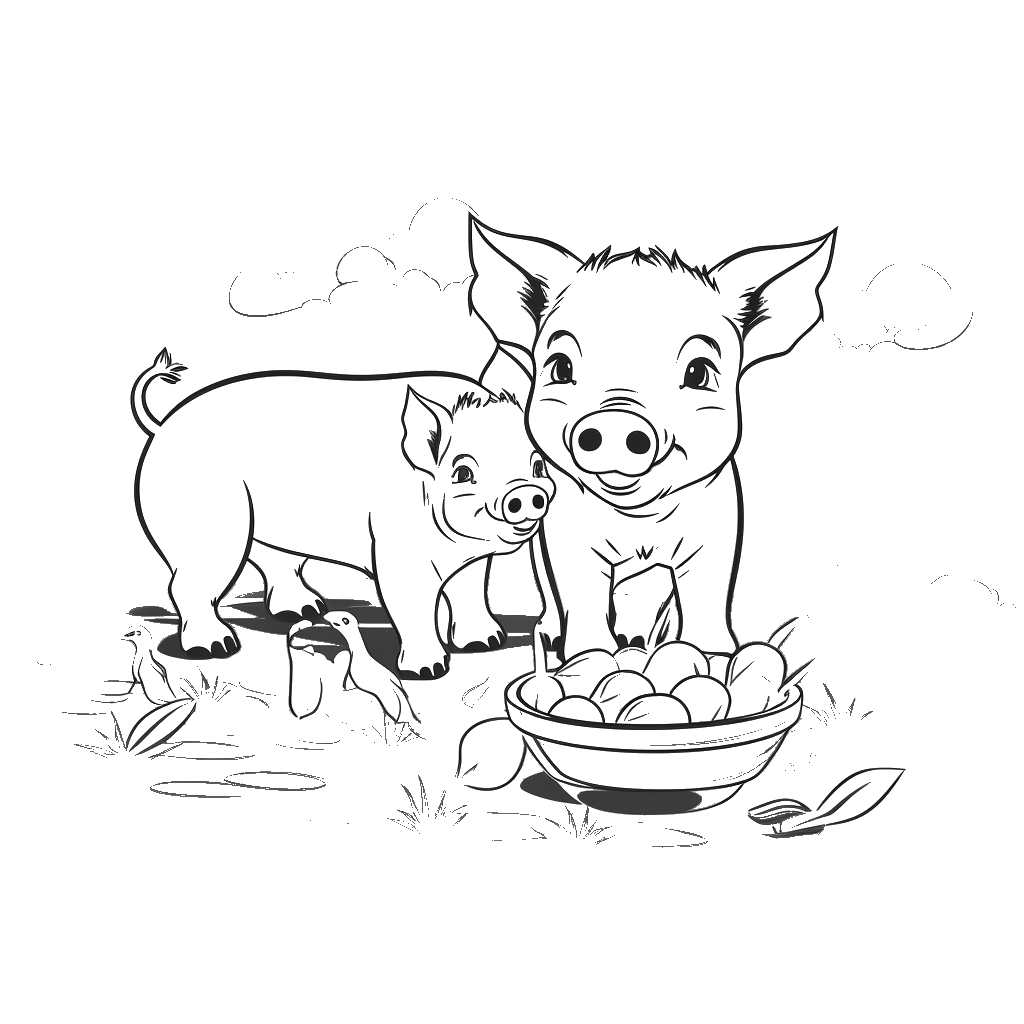 Dibujo de cerdo para colorear 5 listo para imprimir gratis