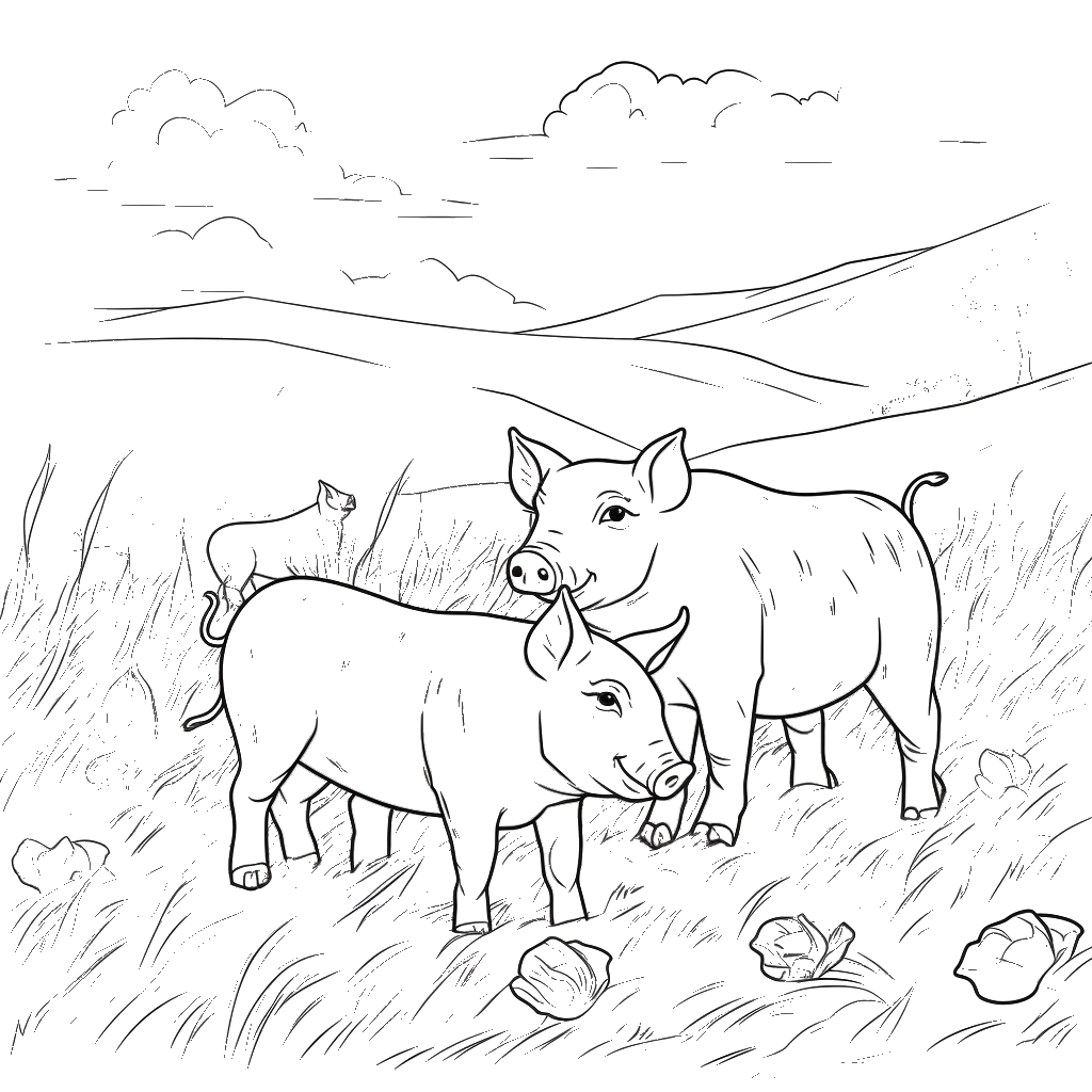 Dibujo de cerdo para colorear 8 listo para imprimir gratis