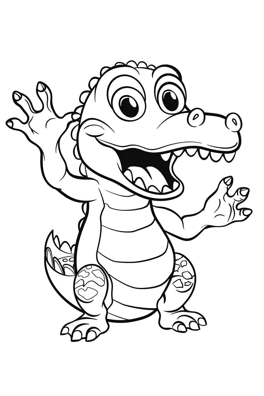 Dibujo de cocodrilo para colorear 1 listo para imprimir gratis