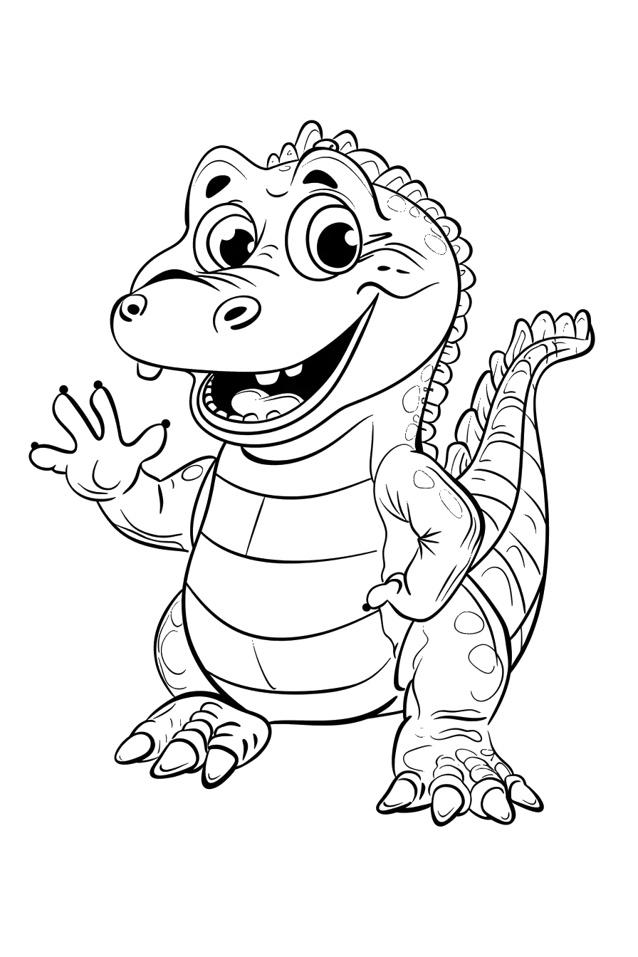 Dibujo de cocodrilo para colorear 2 listo para imprimir gratis