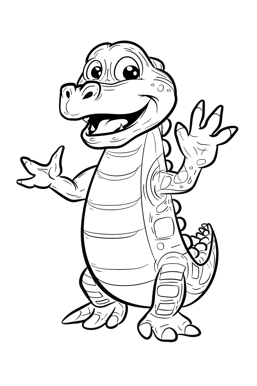Dibujo de cocodrilo para colorear 3 listo para imprimir gratis