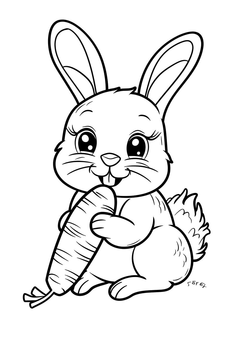 Dibujo de conejo para colorear 1 listo para imprimir gratis