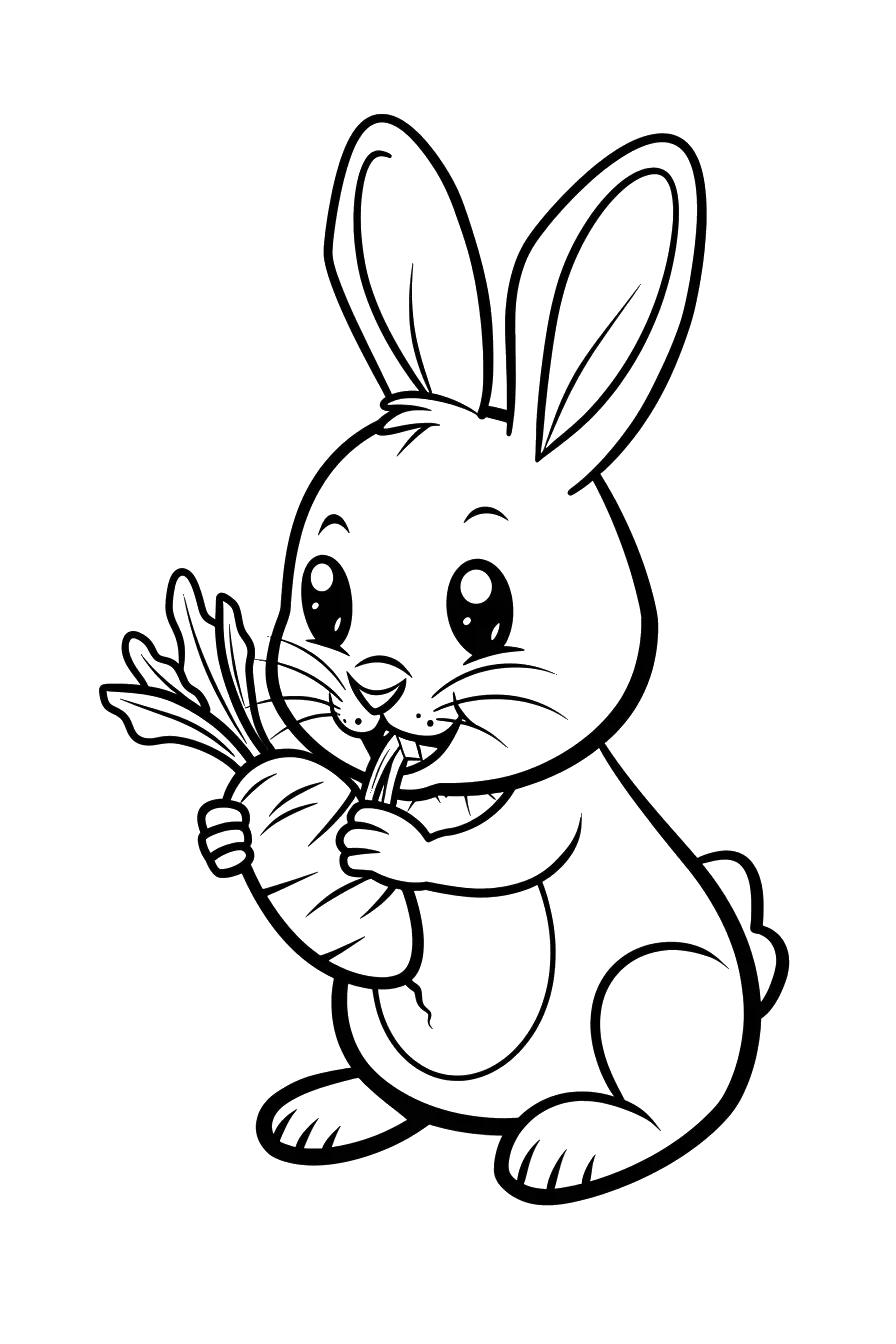 Dibujo de conejo para colorear 2 listo para imprimir gratis