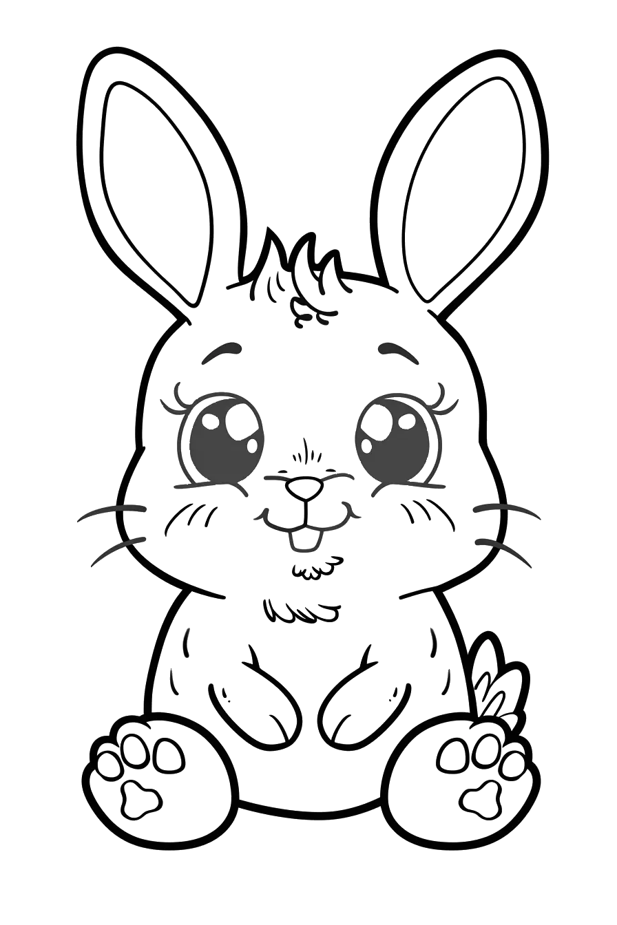 Dibujo de conejo para colorear 3 listo para imprimir gratis