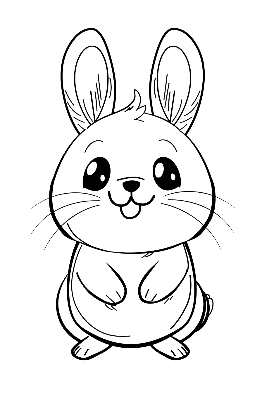 Dibujo de conejo para colorear 4 listo para imprimir gratis