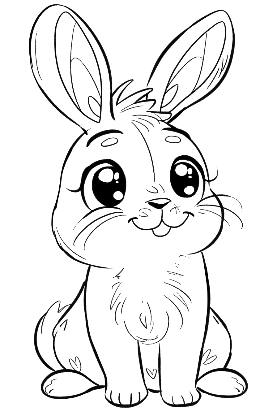 Dibujo de conejo para colorear 5 listo para imprimir gratis