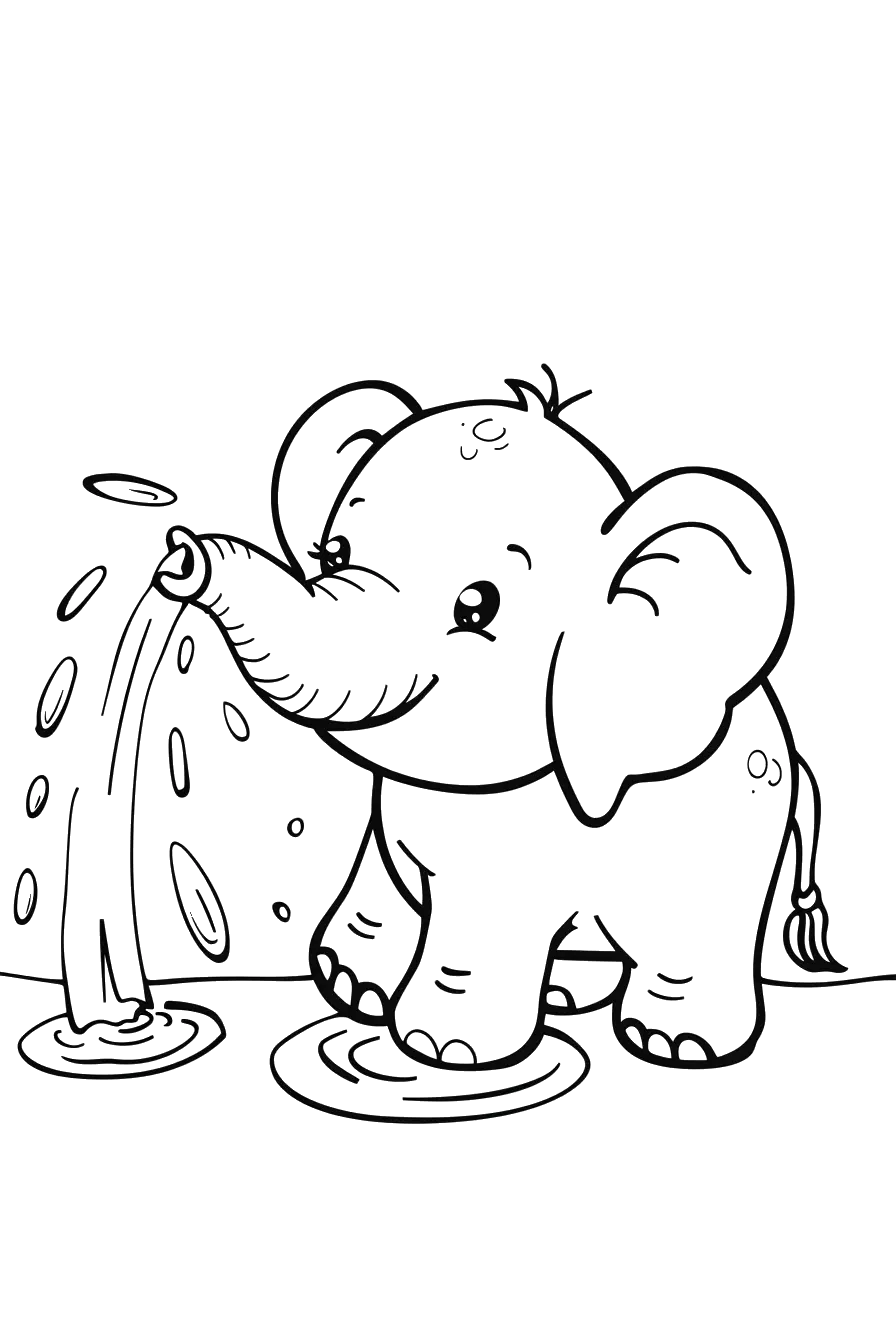 Dibujo de elefante para colorear 1 listo para imprimir gratis