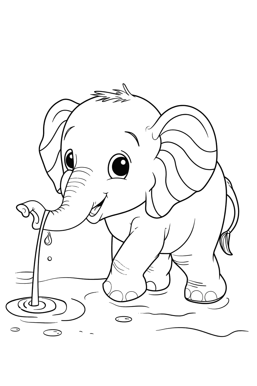 Dibujo de elefante para colorear 2 listo para imprimir gratis