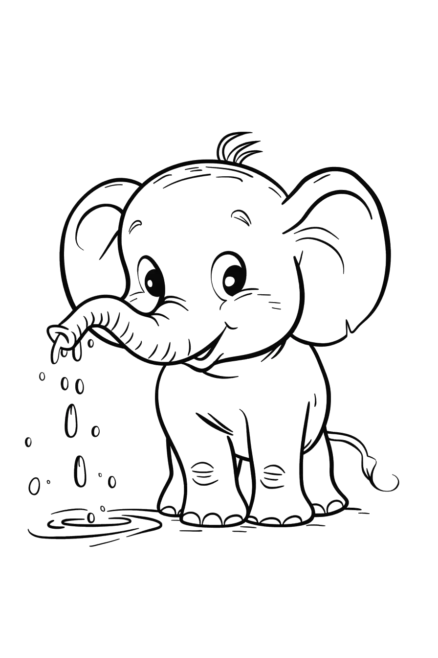 Dibujo de elefante para colorear 3 listo para imprimir gratis