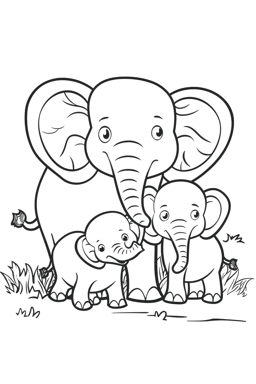 Dibujo de elefante para colorear 4 listo para imprimir gratis