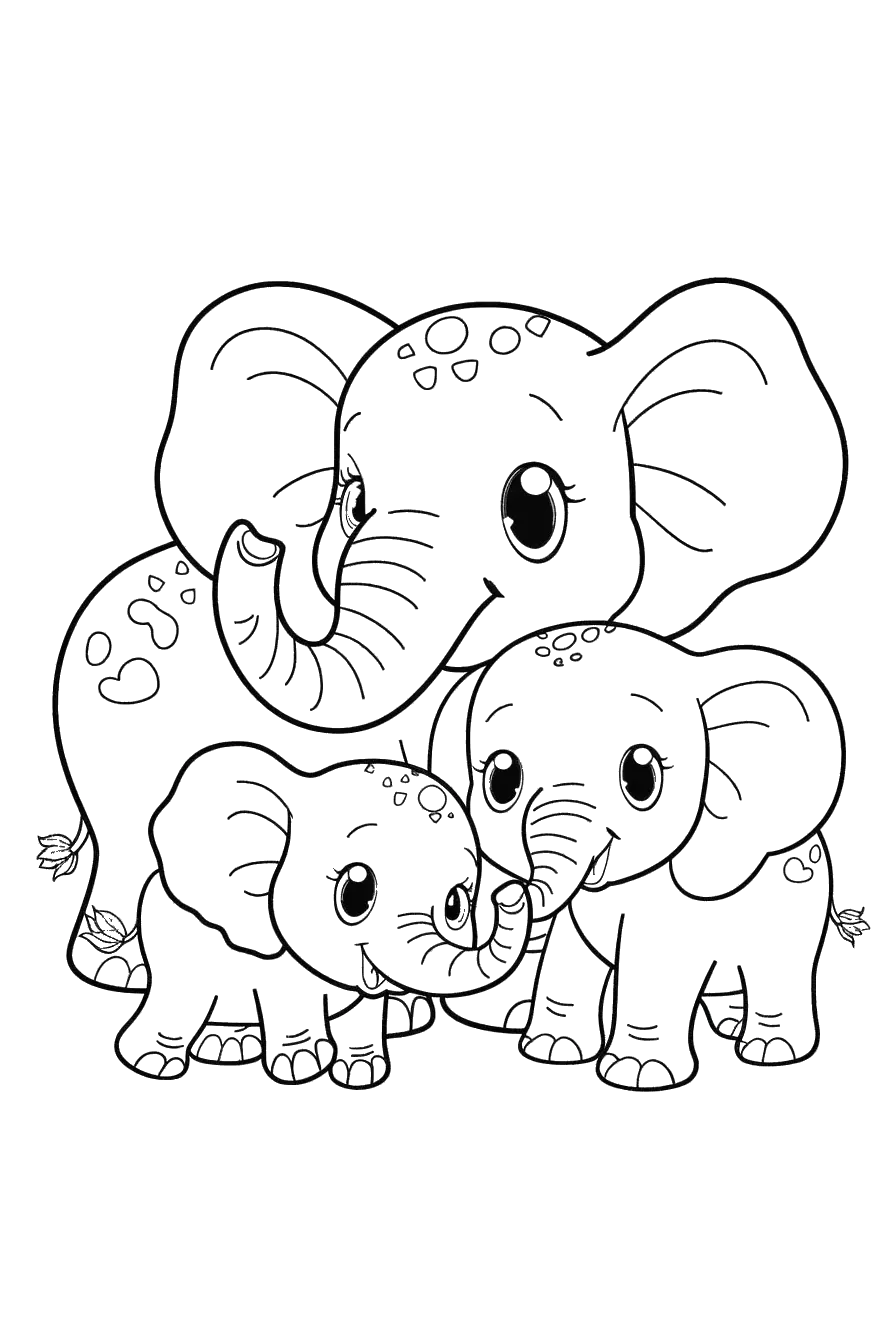 Dibujo de elefante para colorear 5 listo para imprimir gratis
