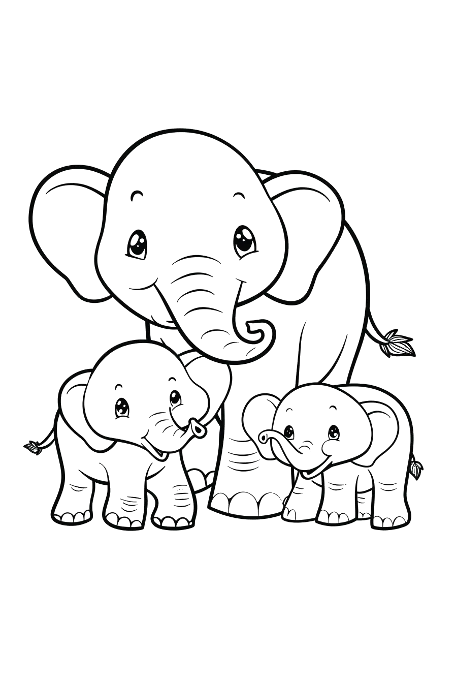 Dibujo de elefante para colorear 6 listo para imprimir gratis