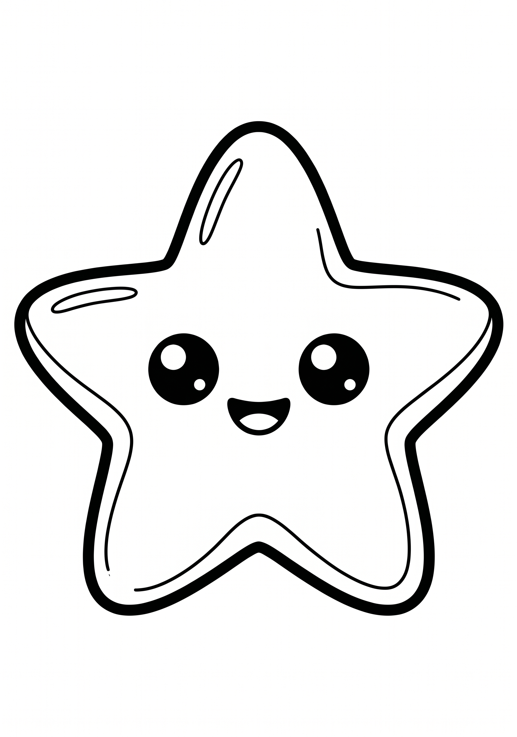 Dibujo de estrella de mar kawaii para colorear listo para imprimir gratis