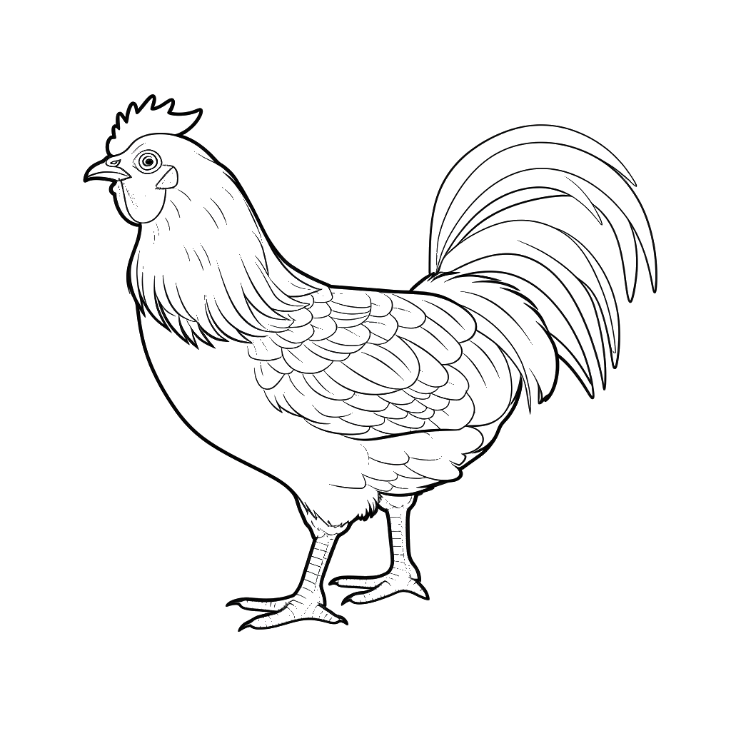 Dibujo de gallina para colorear 10 listo para imprimir gratis