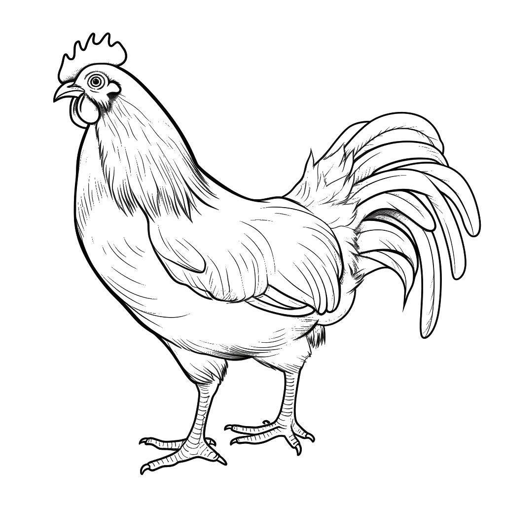 Dibujo de gallina para colorear 11 listo para imprimir gratis