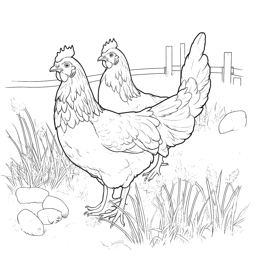 Dibujo de gallina para colorear 13 listo para imprimir gratis