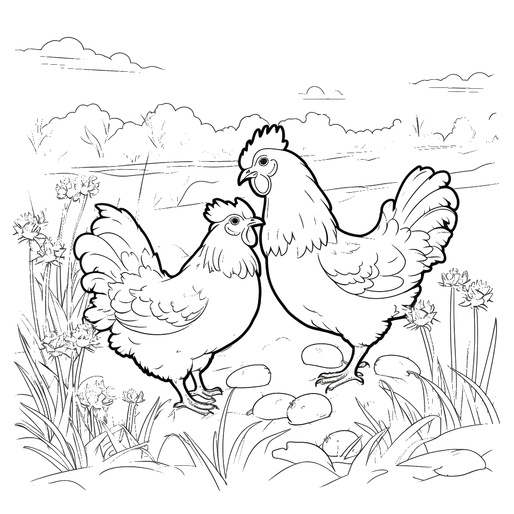 Dibujo de gallina para colorear 15 listo para imprimir gratis