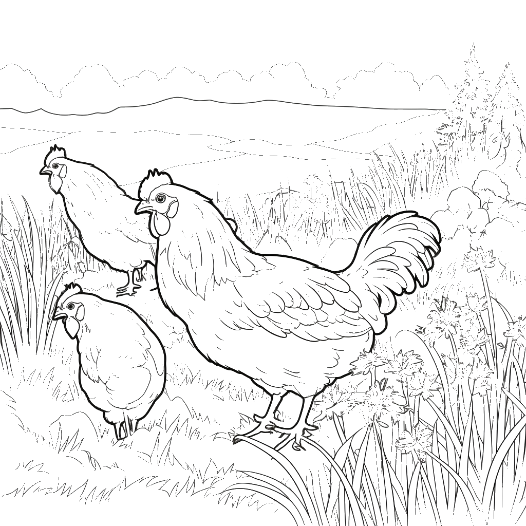 Dibujo de gallina para colorear 16 listo para imprimir gratis