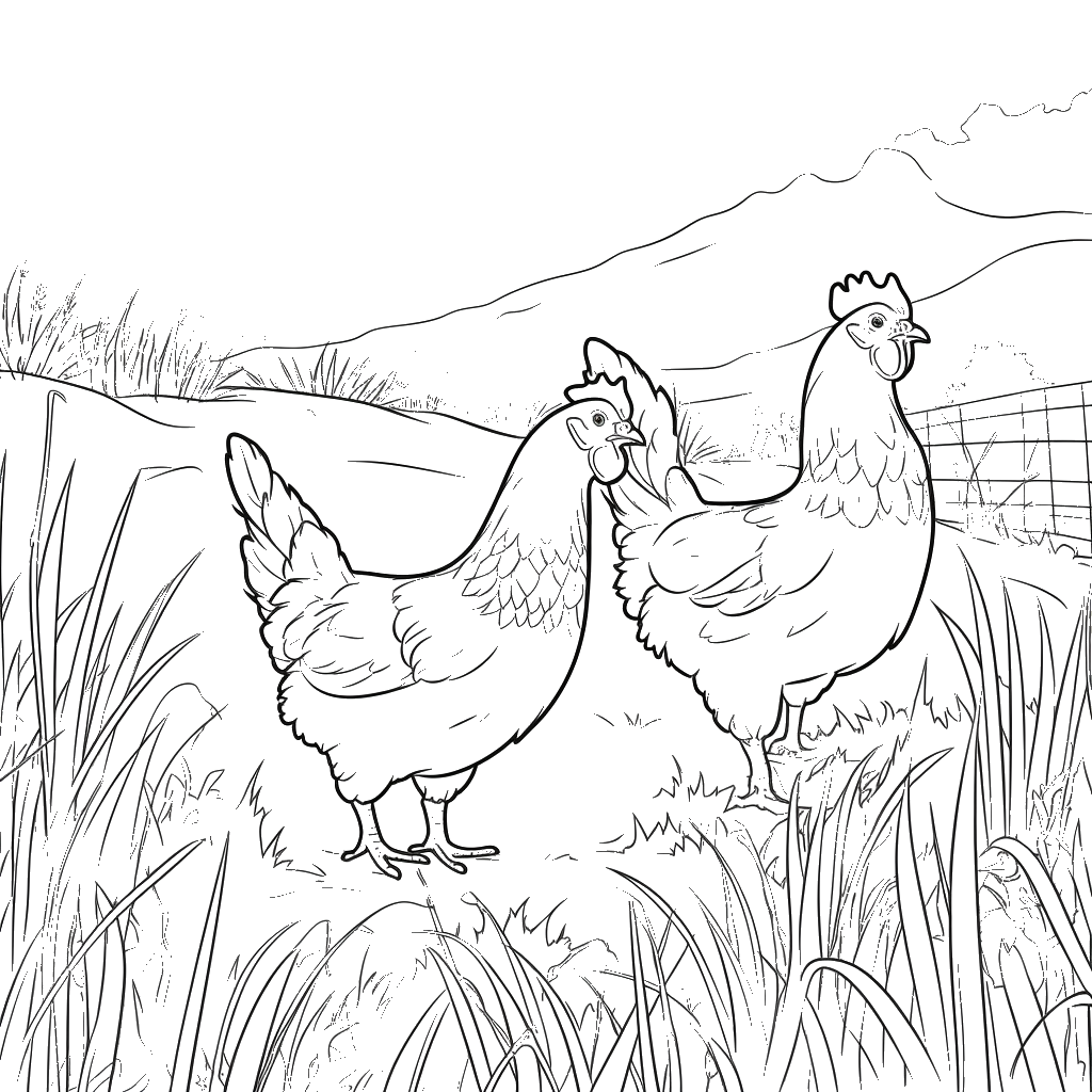 Dibujo de gallina para colorear 17 listo para imprimir gratis