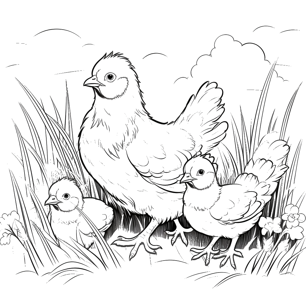 Dibujo de gallina para colorear 18 listo para imprimir gratis