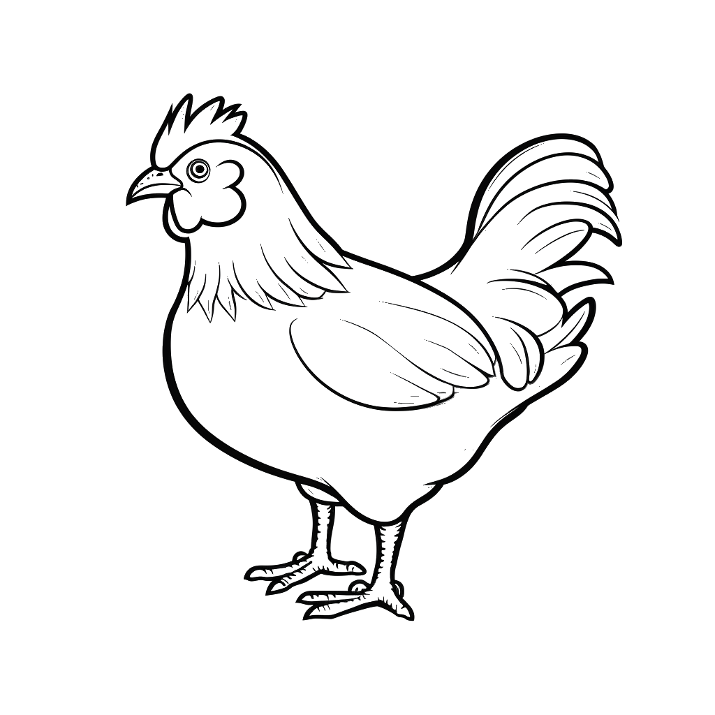 Dibujo de gallina para colorear 21 listo para imprimir gratis