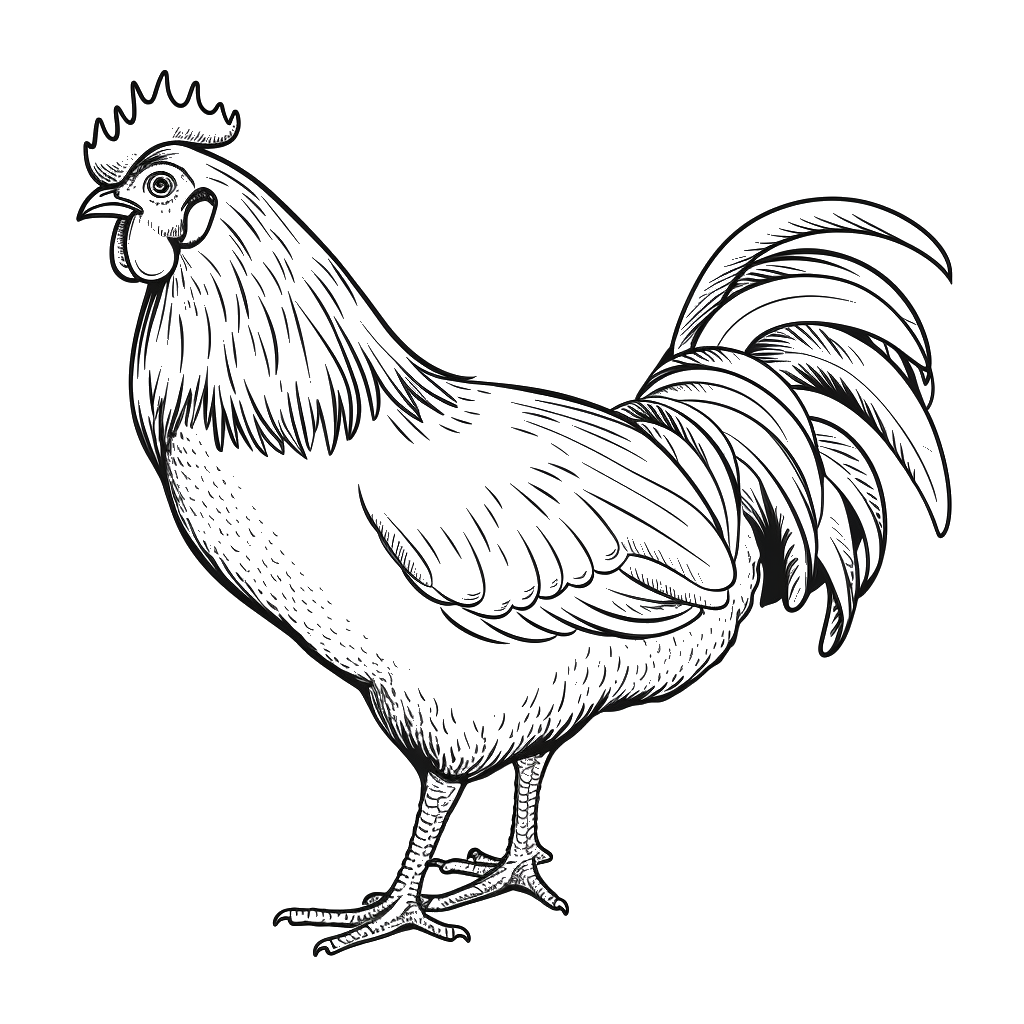 Dibujo de gallina para colorear 22 listo para imprimir gratis