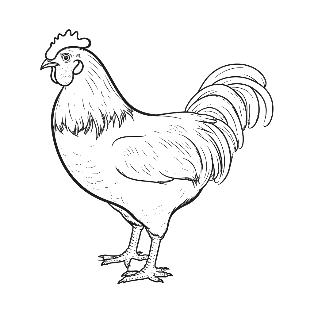 Dibujo de gallina para colorear 24 listo para imprimir gratis