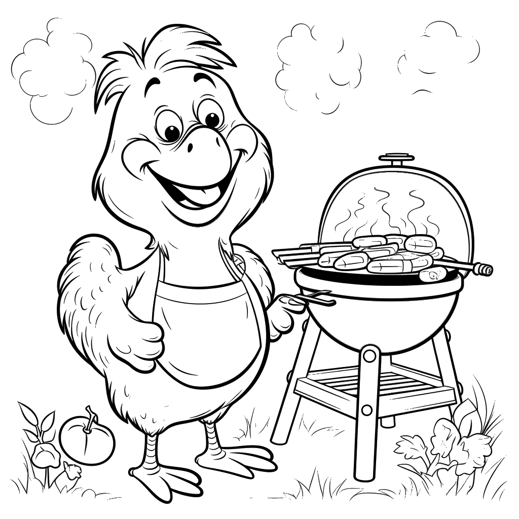 Dibujo de gallina para colorear 5 listo para imprimir gratis