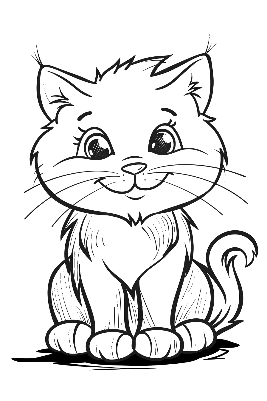 Dibujo de gato para colorear 1 listo para imprimir gratis