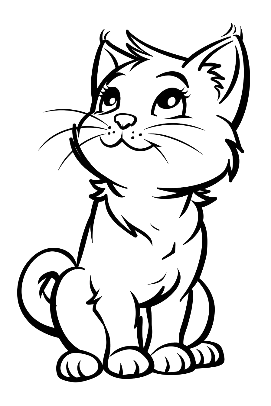Dibujo de gato para colorear 3 listo para imprimir gratis