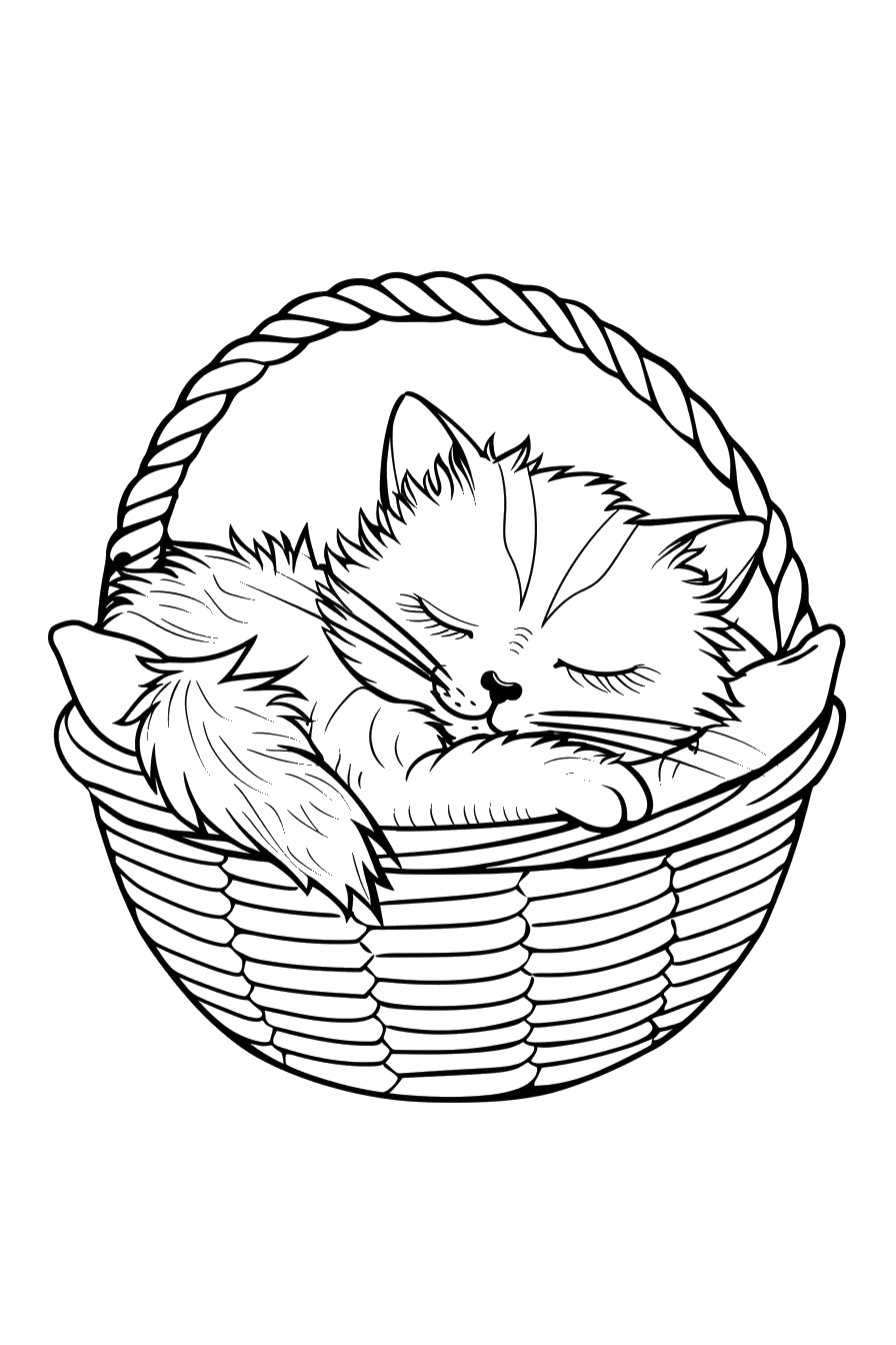 Dibujo de gato para colorear 4 listo para imprimir gratis