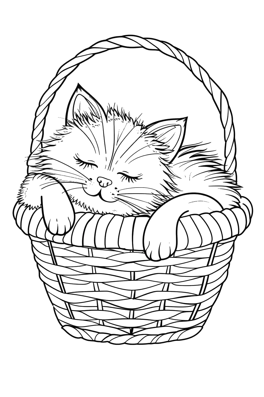 Dibujo de gato para colorear 5 listo para imprimir gratis