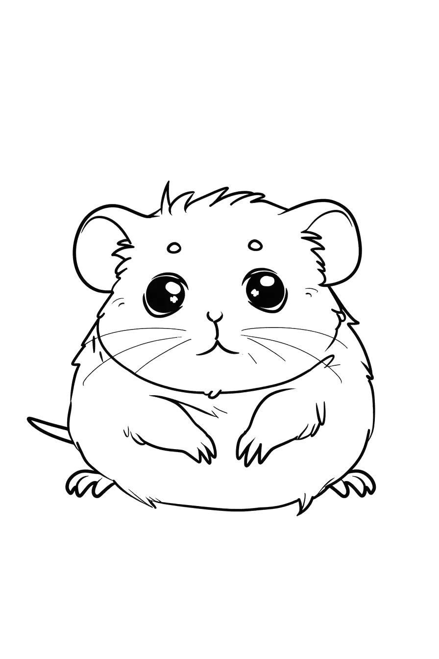 Dibujo de hámster para colorear 1 listo para imprimir gratis