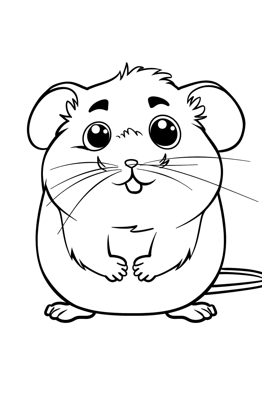 Dibujo de hámster para colorear 2 listo para imprimir gratis