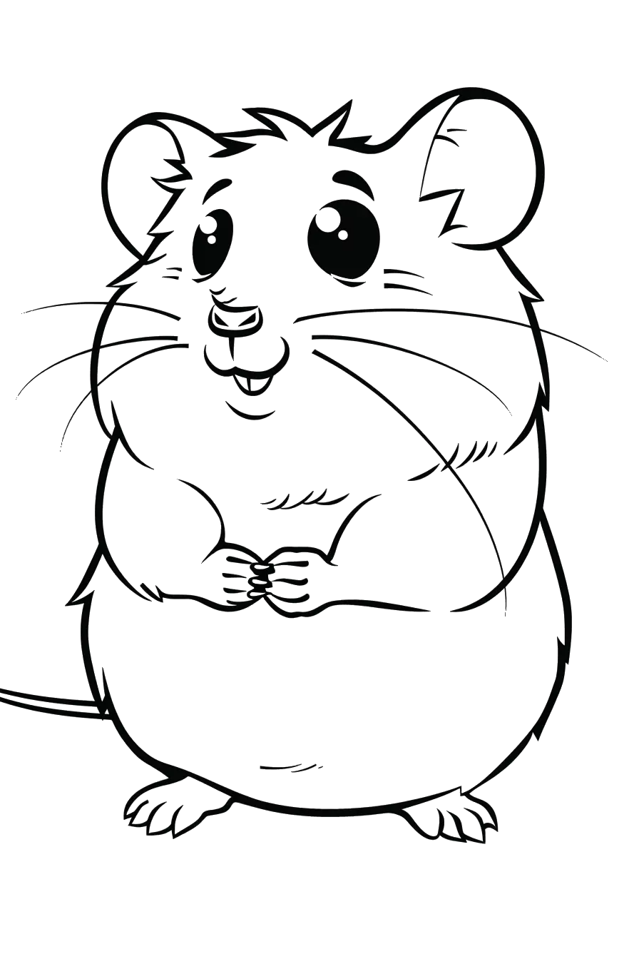 Dibujo de hámster para colorear 3 listo para imprimir gratis
