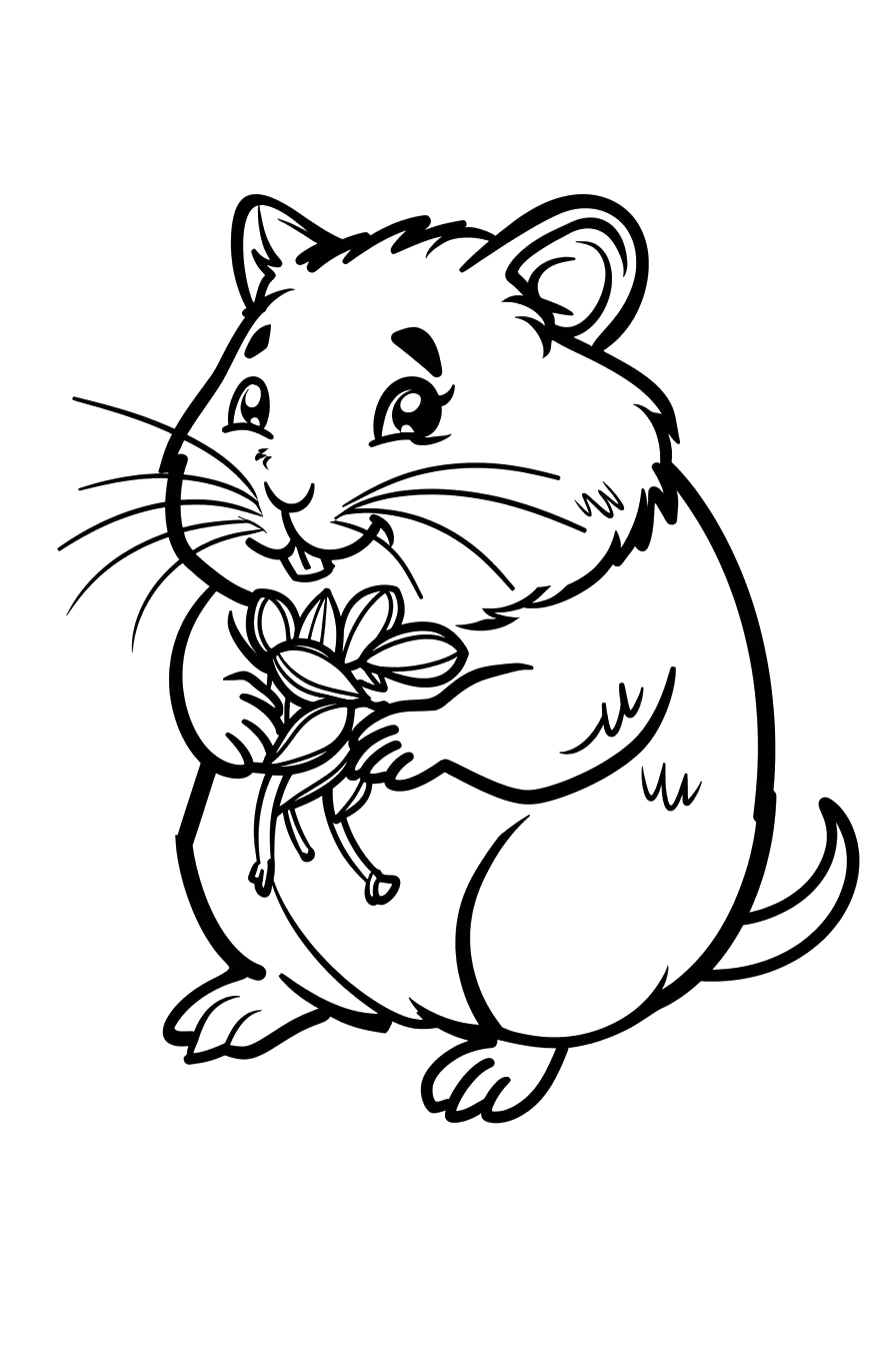 Dibujo de hámster para colorear 4 listo para imprimir gratis